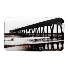 Fishing Pier in Black and White iPhone 3 Case-Mate Cases