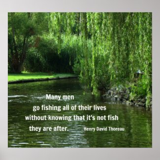 Fishing quote by Henry David Thoreau Posters