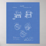 Fishing Reel 1892 Patent Art Blueprint Poster