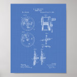 Fishing Reel 1892 Patent Art Blueprint Poster