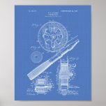 Fishing Reel 1906 Patent Art Blueprint Poster