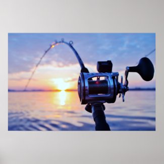Fishing Reel at Sunset print