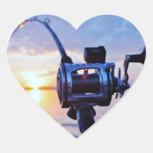 Fishing Reel at Sunset Sticker