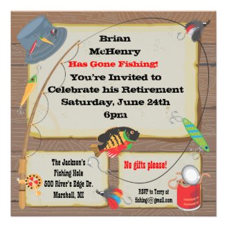 Fishing Retirement Party Invitation