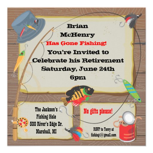 Fishing Retirement Party Invitation (front side)