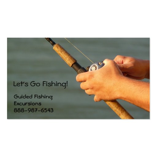 Fishing  Rod and Reel Business Card for Guides (front side)