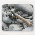 Fishing Rod on the Rocks Mouse Pads