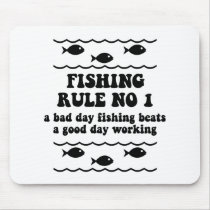 Fishing Rule No 1 Mouse Pads
