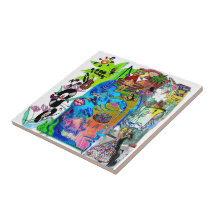 Fishing Shark Infested Waters d Tiles