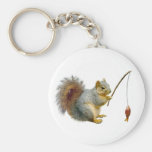 Fishing Squirrel Keychains