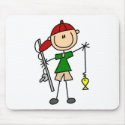 Fishing Stick Figure Mousepad