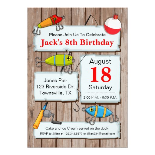 Fishing Theme Party Invitation (front side)