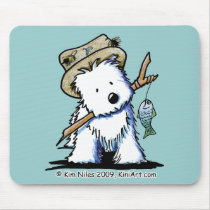 Fishing Westie Mousepad mousepads