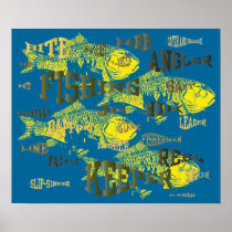 fishing words artwork posters