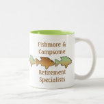 Fishmore & Campsome, retirement mug mugs