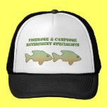 Fishmore & Campsome, Retirement Specialists, cap hats