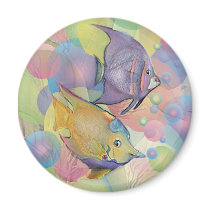 FISHY BUBBLES by SHARON SHARPE magnets by sharonsharpe FISHY BUBBLES by SHARON SHARPE magnets
