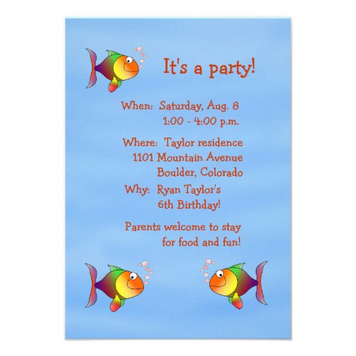 Fishy Fun Birthday Party Invitation