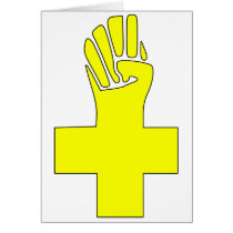 Fist Cross Anarchy Symbol Anarchist Anarchism Card