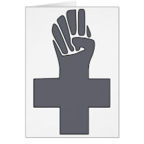 Fist Cross Anarchy Symbol Anarchist Anarchism Greeting Card