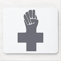 Fist Cross Anarchy Symbol Anarchist Anarchism Mouse Pad