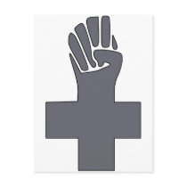 Fist Cross Anarchy Symbol Anarchist Anarchism Postcard