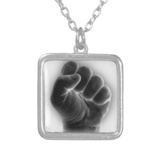 fist square pendant necklace