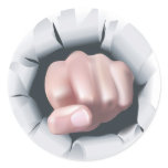 Fist Round Stickers