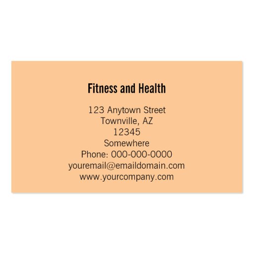 fitness and health business card (back side)