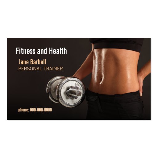 fitness and health business card (front side)