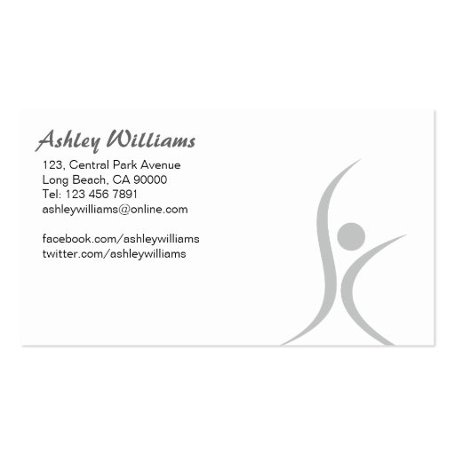 Fitness and Nutritionist - Business Cards (back side)