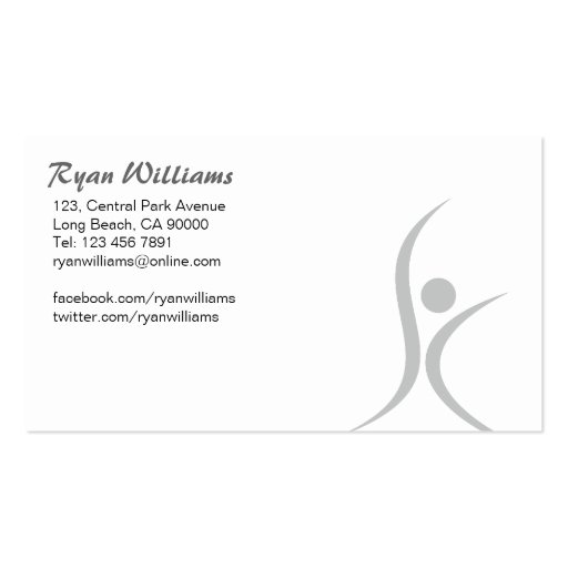 Fitness and Nutritionist - Business Cards (back side)