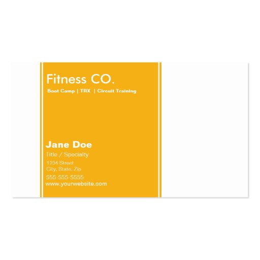 Fitness Business Card 10 Class Pass Template (back side)