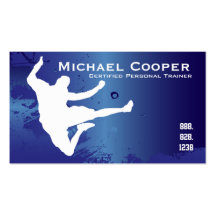Fitness Business Card Jumping Blue White