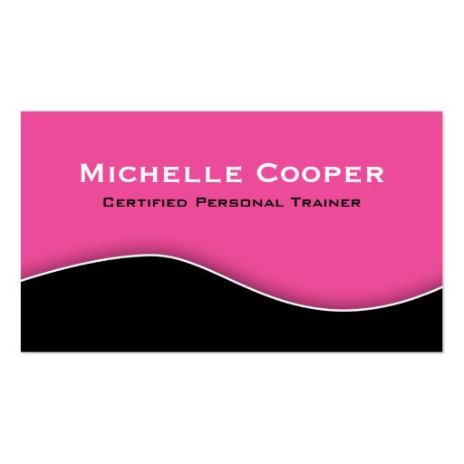 Fitness Business Card Professional Pink black