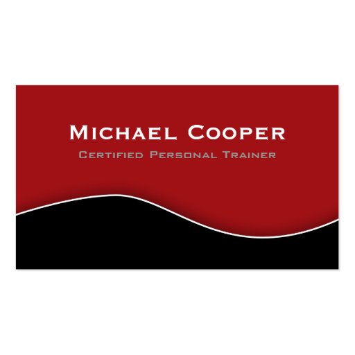 Fitness Business Card Professional Red Black (front side)