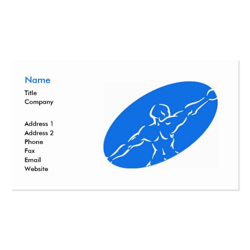 Fitness Business Card Template - blue (front side)