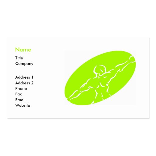 Fitness Business Card Template - light green (front side)