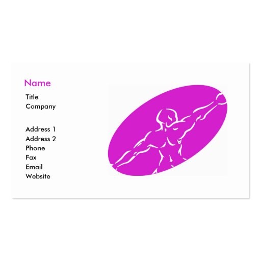 Fitness Business Card Template - magenta (front side)