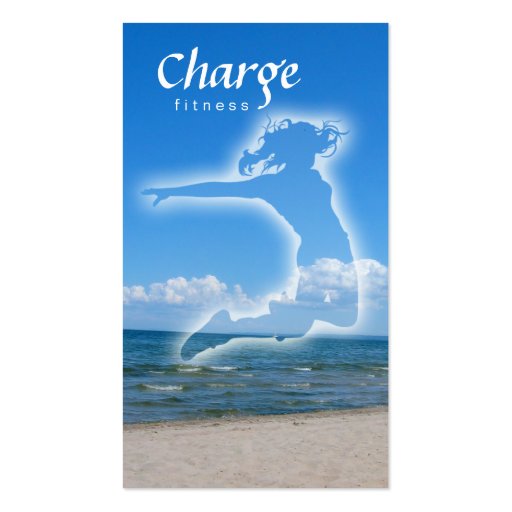 Fitness Business Card w/ beach & blue sky (front side)