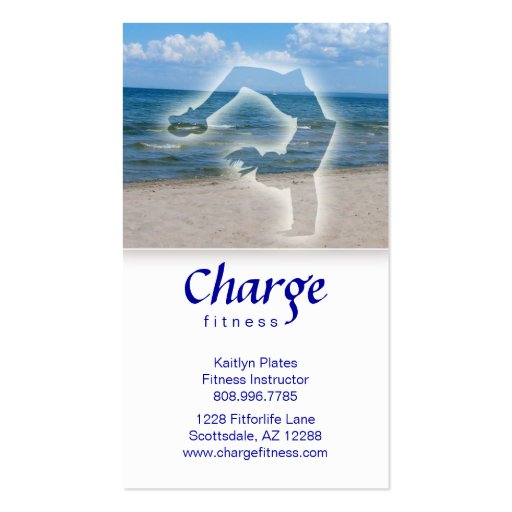 Fitness Business Card w/ beach & blue sky (back side)