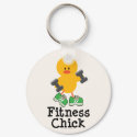 Fitness Chick Keychain by HobbyTeesGifts Fitness Chick Keychain