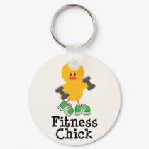 Fitness Chick Keychain by HobbyTeesGifts Fitness Chick Keychain