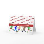 Fitness Christmas Photo Greeting Card with Runners