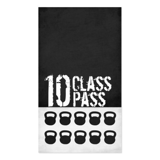 Fitness Class Business Card 10 Class Pass Card (back side)