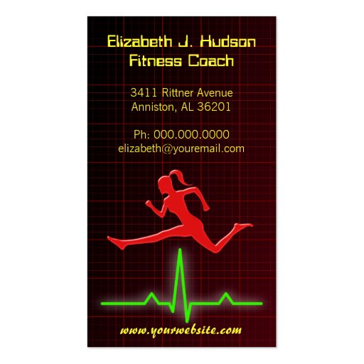 Fitness Coach / Personal Trainer Business Cards (front side)