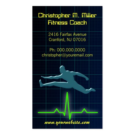 Fitness Coach / Personal Trainer Business Cards (front side)