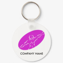 Fitness Customizable Keychain - Magenta by PlasmicSteve Fitness Customizable Keychain - Magenta