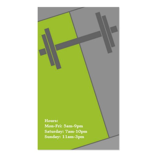 Fitness Gym Business Card (back side)