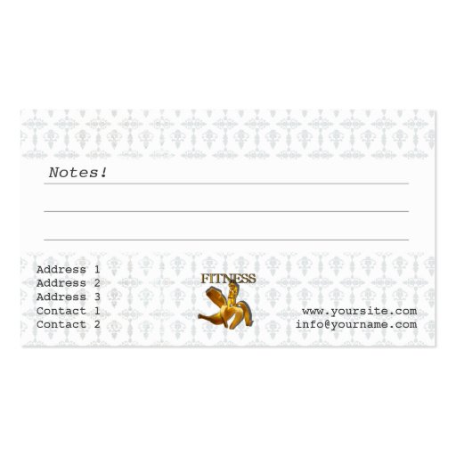 FITNESS III - Business Card (back side)